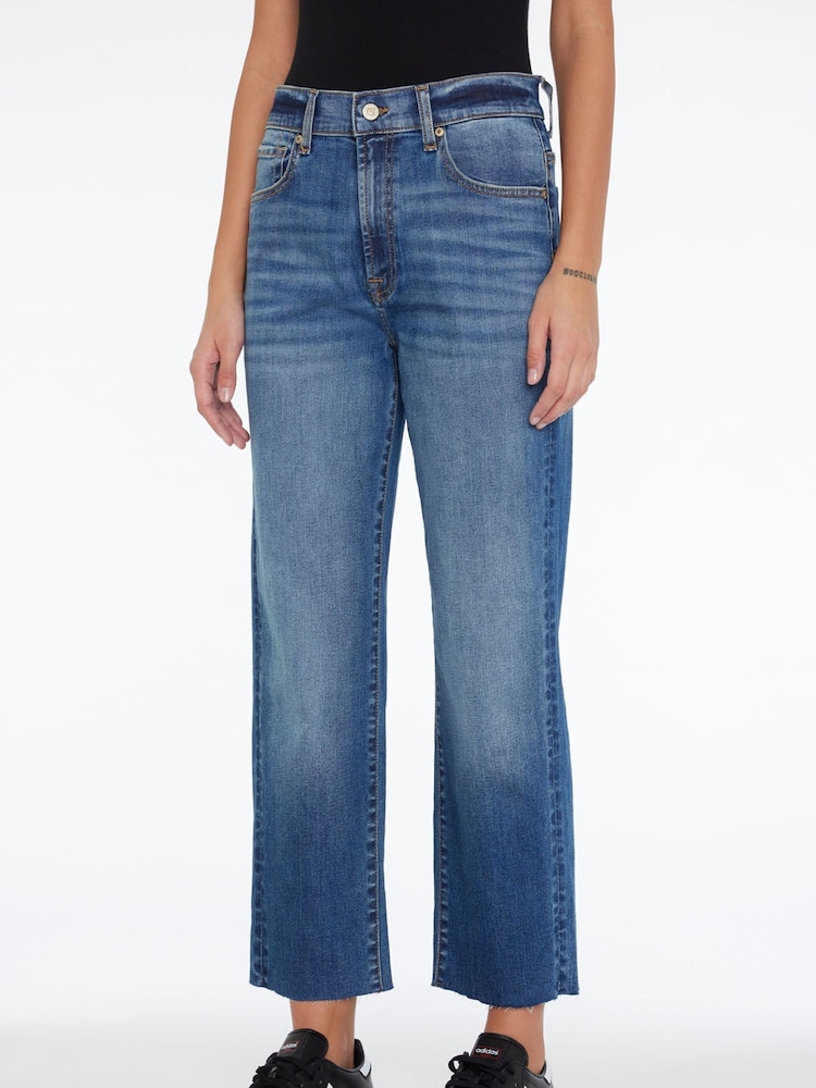 7 For All Mankind Blue The Modern Straight Jeans with Raw Cut - Image 1 of 5