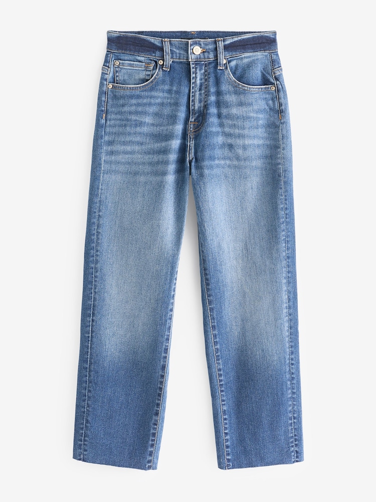 7 For All Mankind Blue The Modern Straight Jeans with Raw Cut - Image 4 of 5