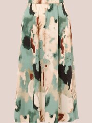 Adrianna Papell Green Printed Maxi A-Line Skirt With Elastic Back - Image 6 of 7