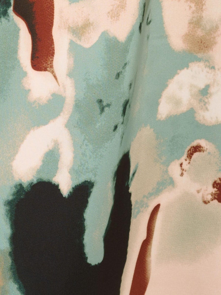 Adrianna Papell Green Printed Maxi A-Line Skirt With Elastic Back - Image 7 of 7
