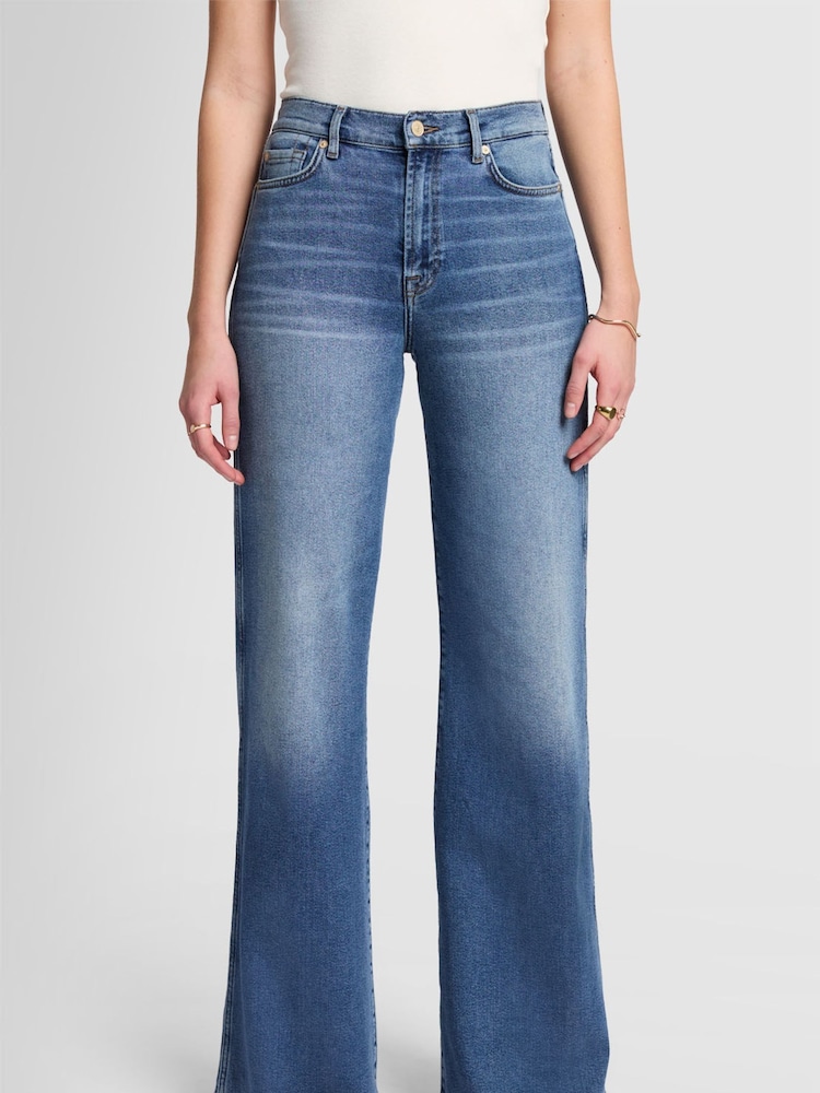 7 For All Mankind Lotta Wide Leg Jeans with Raw Cut - Image 1 of 9