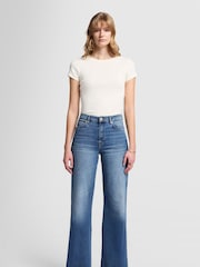 7 For All Mankind Lotta Wide Leg Jeans with Raw Cut - Image 2 of 9