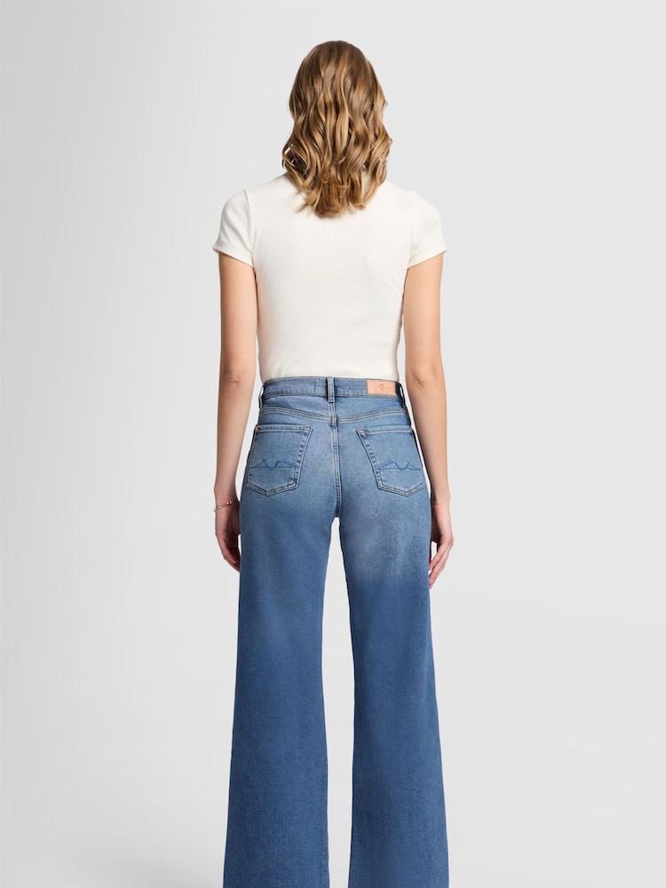 7 For All Mankind Lotta Wide Leg Jeans with Raw Cut - Image 3 of 9
