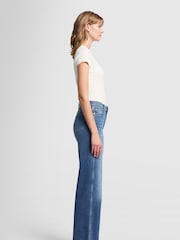 7 For All Mankind Lotta Wide Leg Jeans with Raw Cut - Image 4 of 9