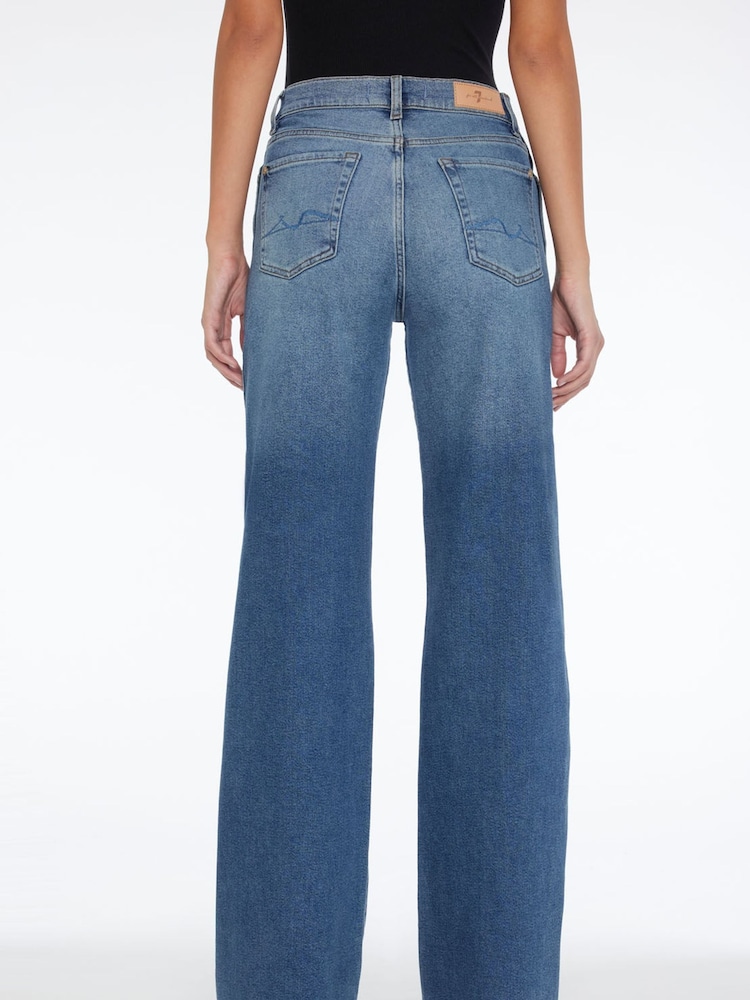 7 For All Mankind Lotta Wide Leg Jeans with Raw Cut - Image 6 of 9