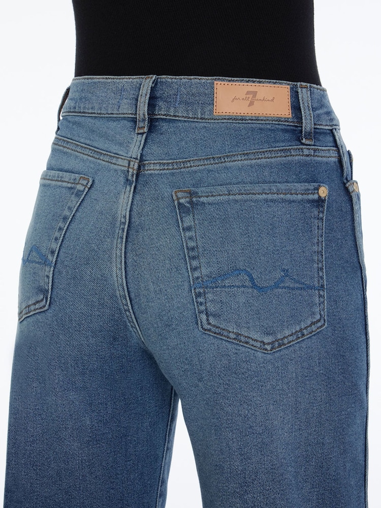 7 For All Mankind Lotta Wide Leg Jeans with Raw Cut - Image 7 of 9