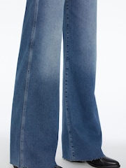 7 For All Mankind Lotta Wide Leg Jeans with Raw Cut - Image 8 of 9