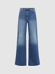 7 For All Mankind Lotta Wide Leg Jeans with Raw Cut - Image 9 of 9