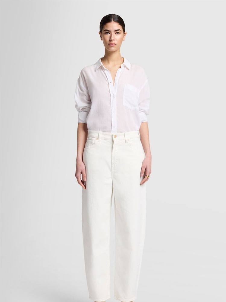 7 For All Mankind Jayne Tapered Mankind White Jeans - Image 1 of 9
