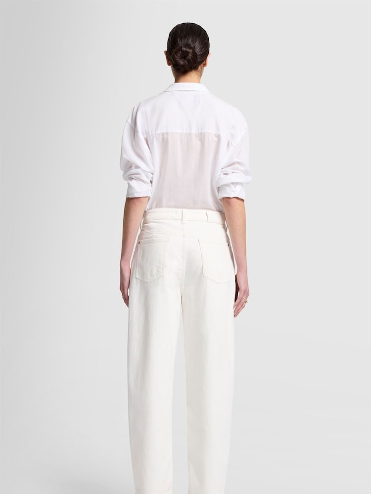 7 For All Mankind Jayne Tapered Mankind White Jeans - Image 2 of 9