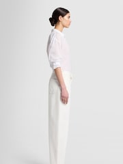 7 For All Mankind Jayne Tapered Mankind White Jeans - Image 3 of 9