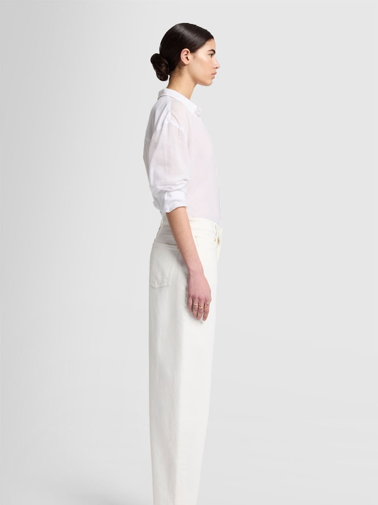 7 For All Mankind Jayne Tapered Mankind White Jeans - Image 3 of 9