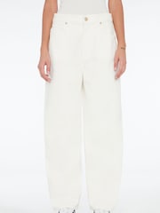 7 For All Mankind Jayne Tapered Mankind White Jeans - Image 5 of 9
