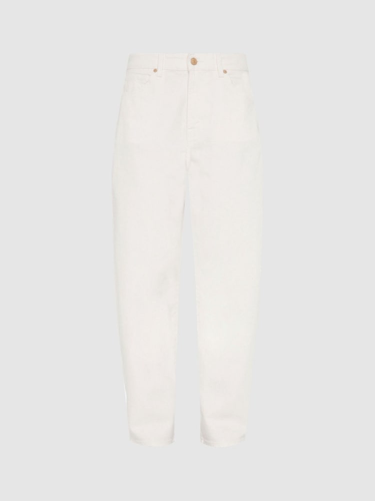 7 For All Mankind Jayne Tapered Mankind White Jeans - Image 9 of 9