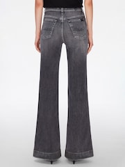 7 For All Mankind Grey Modern Dojo Flare Jeans - Image 2 of 6