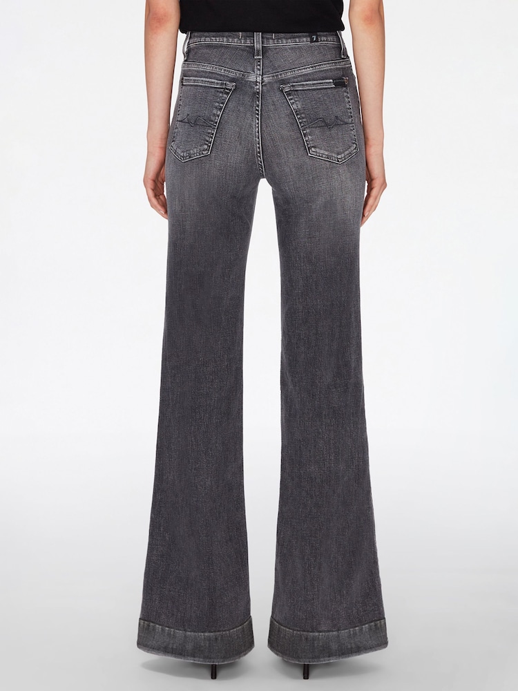 7 For All Mankind Grey Modern Dojo Flare Jeans - Image 2 of 6