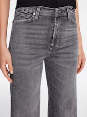 7 For All Mankind Grey Modern Dojo Flare Jeans - Image 5 of 6