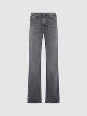 7 For All Mankind Grey Modern Dojo Flare Jeans - Image 6 of 6
