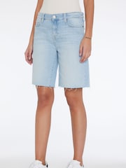 7 For All Mankind Blue Denim Shorts - Image 1 of 4