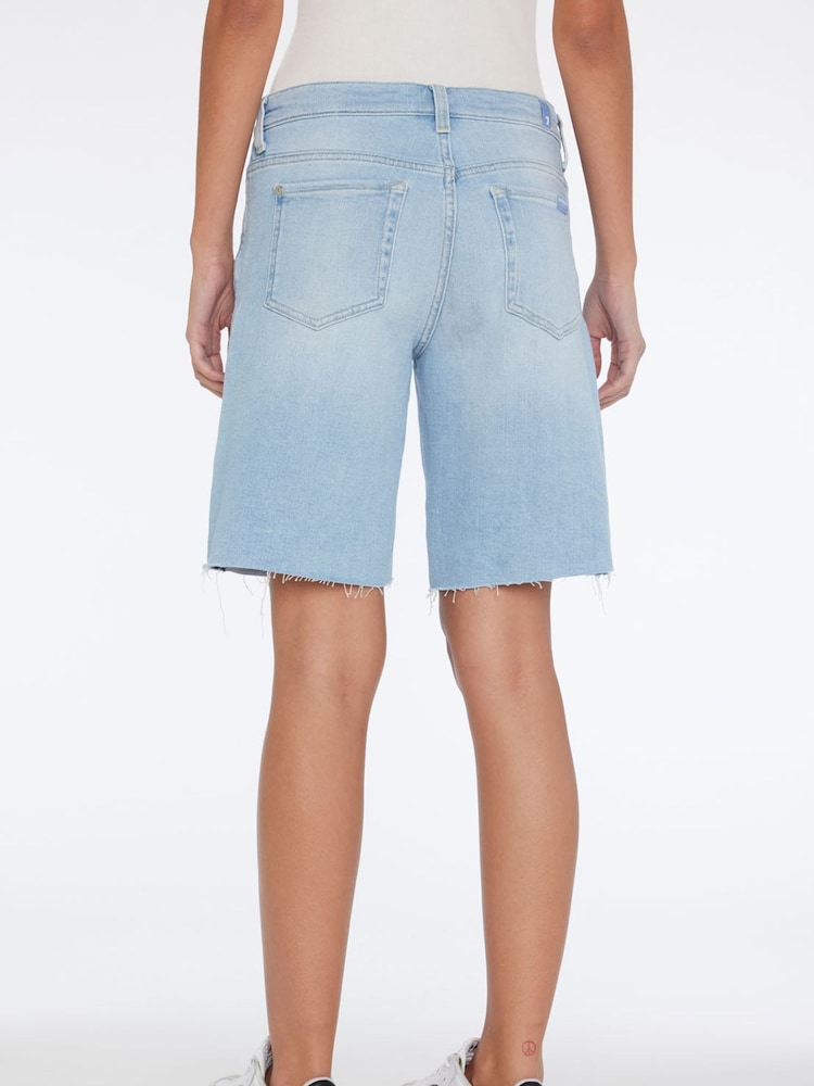 7 For All Mankind Blue Denim Shorts - Image 2 of 4