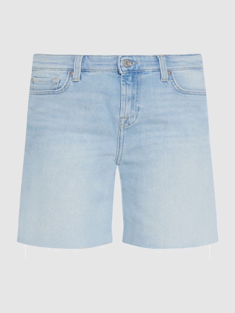 7 For All Mankind Blue Denim Shorts - Image 4 of 4