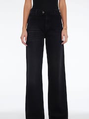 7 For All Mankind Tailored Lotta Black Jeans with Slash pocket - Image 3 of 8