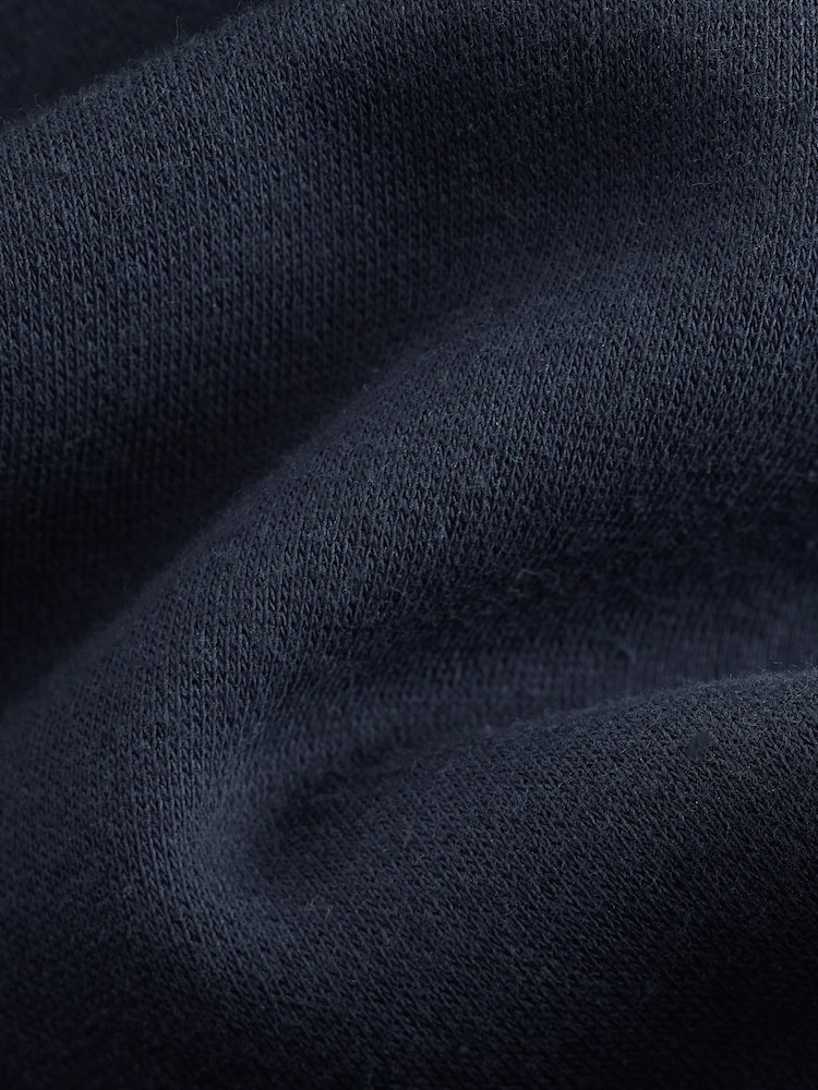 Blue Navy Oversized Relaxed Fit Heavyweight Brushed Longline Hoodie Sweatshirt - Image 7 of 7