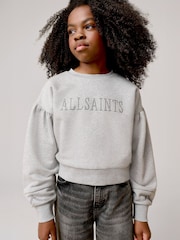 smALLSAINTS Grey Girls Pearl Embellished Crew Sweatshirt - Image 1 of 8