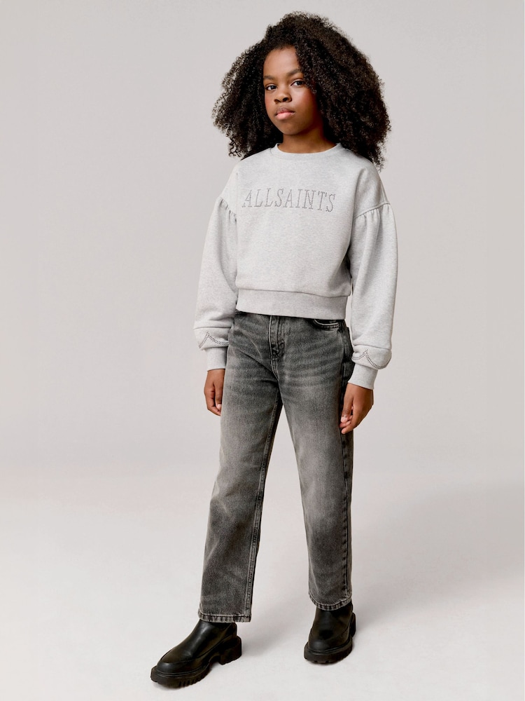 Grau - smALLSAINTS Girls Pearl Embellished Crew Sweatshirt - Bild 2 von 8 Grau - smALLSAINTS Girls Pearl Embellished Crew Sweatshirt - Bild 2 von 8