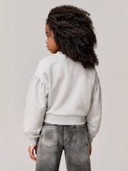 smALLSAINTS Grey Girls Pearl Embellished Crew Sweatshirt - Image 3 of 8