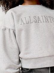 smALLSAINTS Grey Girls Pearl Embellished Crew Sweatshirt - Image 4 of 8