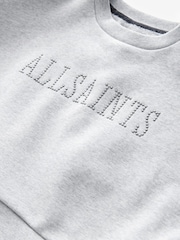 smALLSAINTS Grey Girls Pearl Embellished Crew Sweatshirt - Image 7 of 8