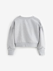 smALLSAINTS Grey Girls Pearl Embellished Crew Sweatshirt - Image 8 of 8