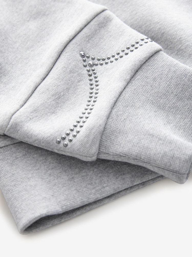 smALLSAINTS Grey Pearl Embellished Crew Sweatshirt - Image 9 of 9