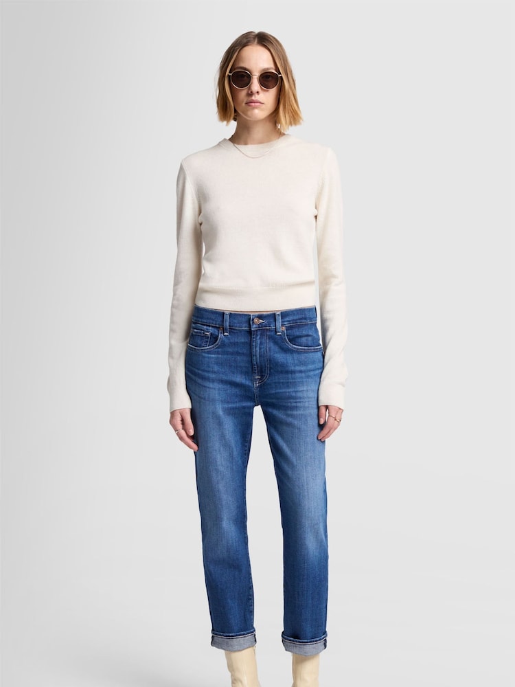 7 For All Mankind Blue Relaxed Skinny Jeans - Image 1 of 7