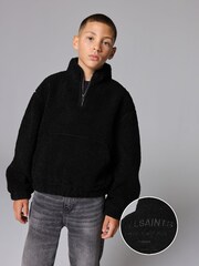 smALLSAINTS Black Boys Underground Fleece Half Zip Jacket - Image 1 of 9