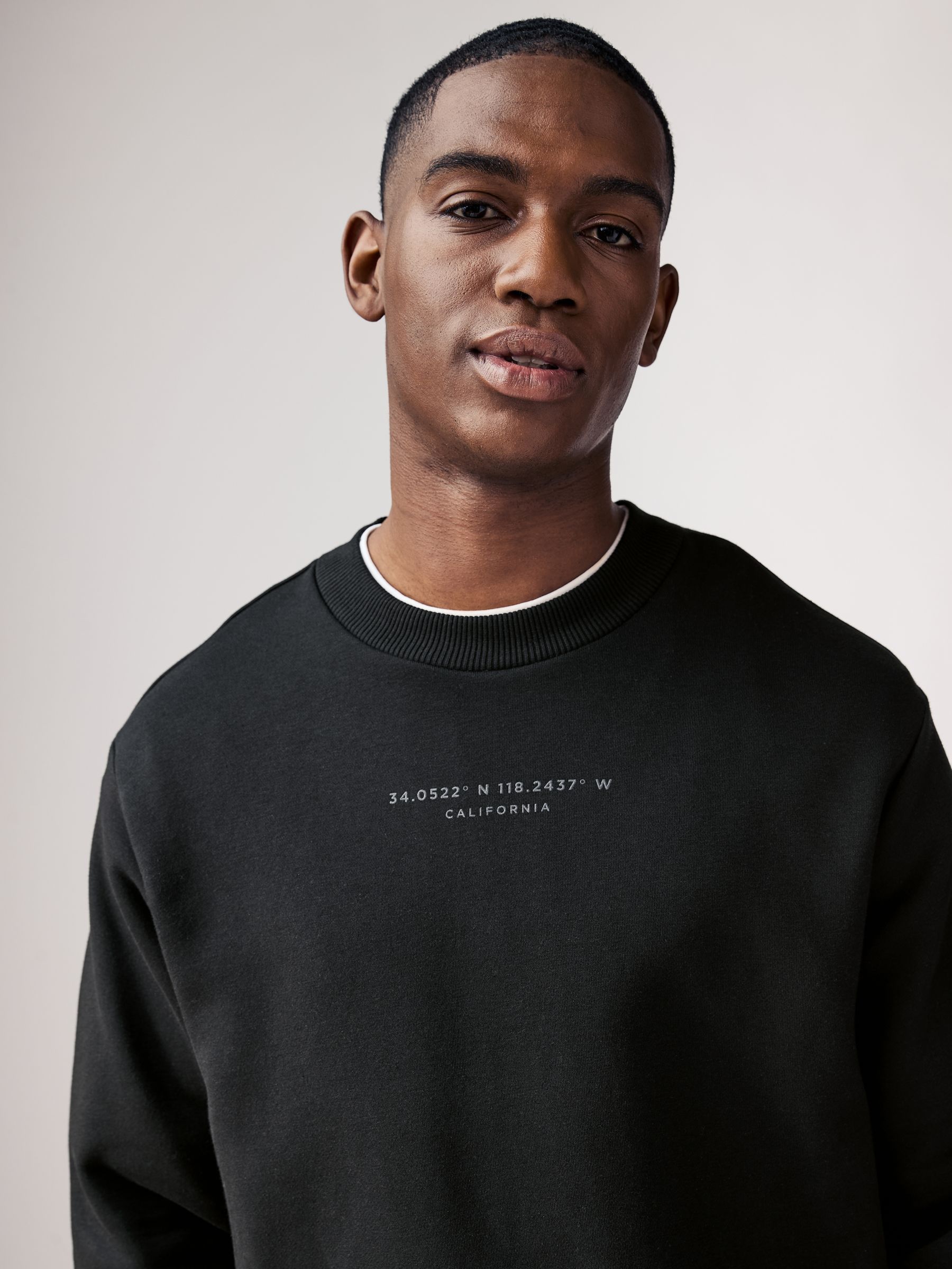 Buy Black Cotton Rich Crew Graphic Sweatshirt from Next USA