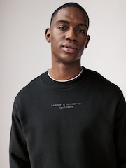 Black Cotton Rich Crew Graphic Sweatshirt - Image 4 of 8