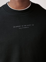 Black Cotton Rich Crew Graphic Sweatshirt - Image 5 of 8