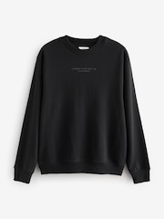 Black Cotton Rich Crew Graphic Sweatshirt - Image 6 of 8