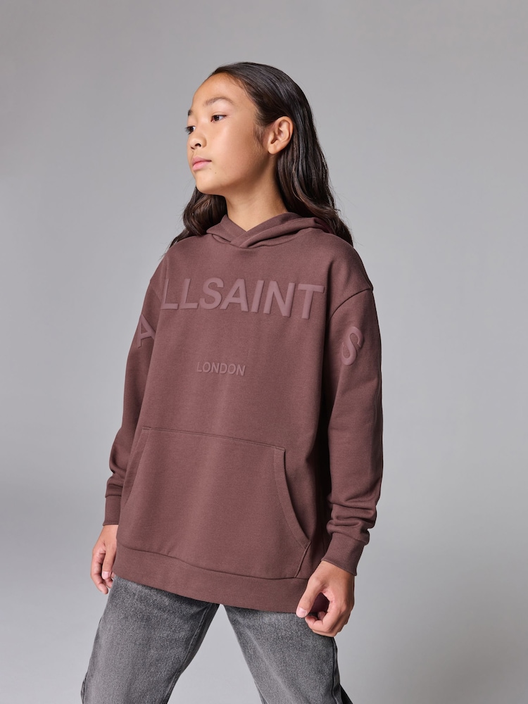 smALLSAINTS Chestnut Brown Biggy 100% Cotton Oversized Pullover Logo Hoodie - Image 1 of 8