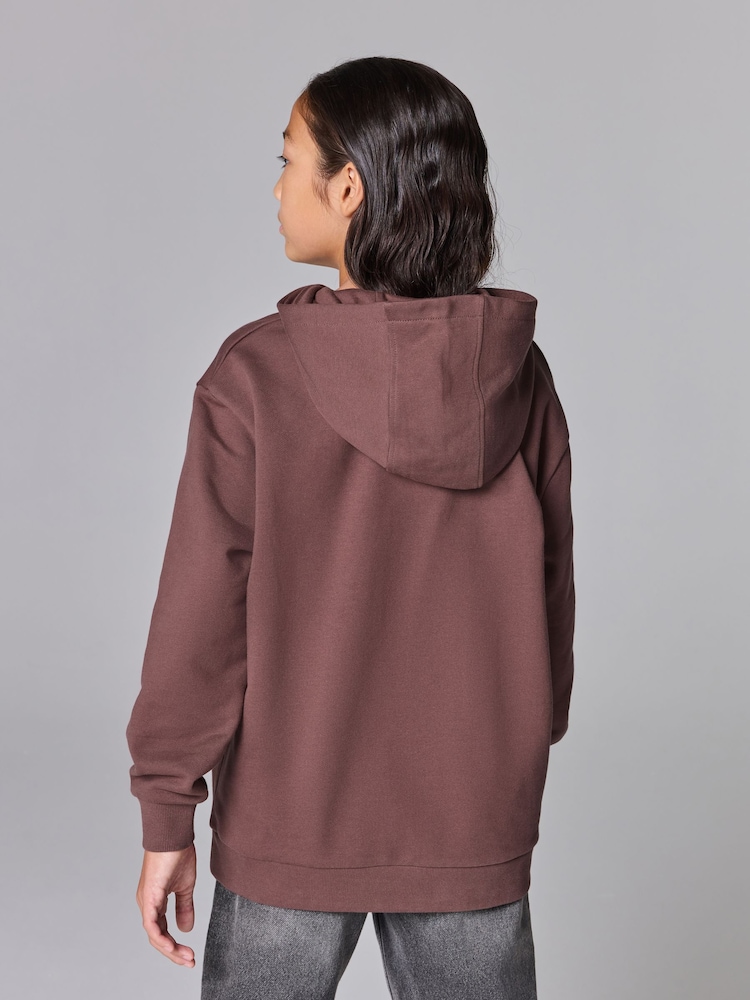 smALLSAINTS Chestnut Brown Biggy 100% Cotton Oversized Pullover Logo Hoodie - Image 2 of 8