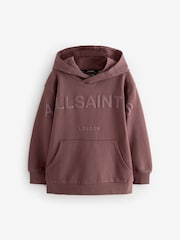 smALLSAINTS Chestnut Brown Biggy 100% Cotton Oversized Pullover Logo Hoodie - Image 6 of 9