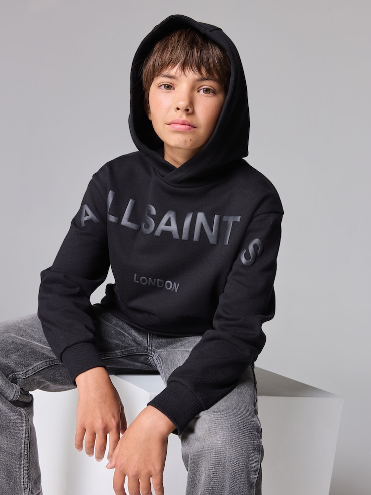 smALLSAINTS Black Biggy 100% Cotton Oversized Pullover Logo Hoodie - Image 2 of 8