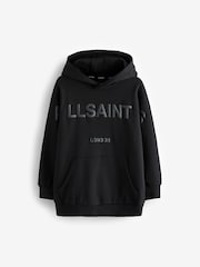 smALLSAINTS Black Biggy 100% Cotton Oversized Pullover Logo Hoodie - Image 5 of 8