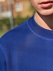 Cobalt Blue Crew Sweatshirt Crew Sweatshirt 100% Cotton Heavyweight - Image 5 of 8
