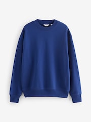 Cobalt Blue Crew Sweatshirt Crew Sweatshirt 100% Cotton Heavyweight - Image 6 of 8