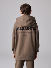 smALLSAINTS Brown/Textured Oversized Underground Pullover Hoodie - Image 2 of 9