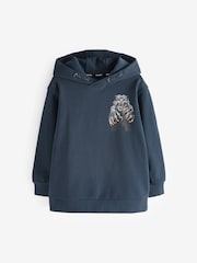 smALLSAINTS Navy Boys 100% Cotton Oversized Graphic Pullover Hoodie - Image 5 of 7