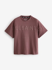 smALLSAINTS Chestnut Brown Oversized 100% Cotton Biggy Logo Crew T-Shirt - Image 3 of 5